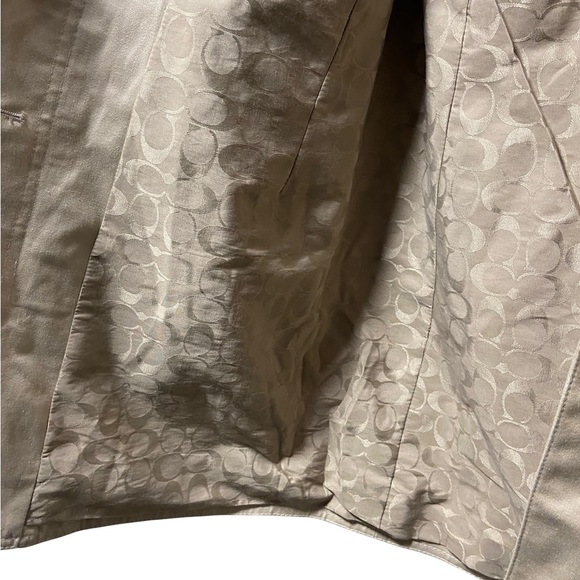 COACH Womens Trench Coat Signature Monogram Beige Size Large - Picture 7 of 12